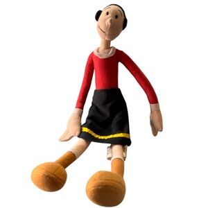 Olive Oyl‎ plush cartoon character w/ signature costume. Vintage Collectible